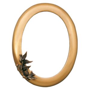 Cornice porta-foto ovale con colombe – Linea Olpe Volo – Bronzo