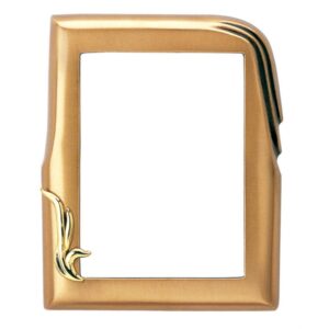 Cornice porta-foto rettangolare – Finitura bronzo con decorazione oro – Linea Olla Fela – Bronzo
