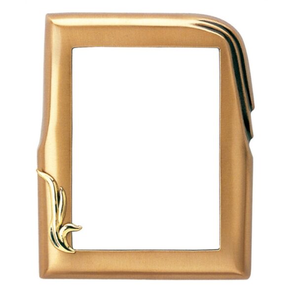 Cornice porta-foto rettangolare - Finitura bronzo con decorazione oro - Linea Olla Fela - Bronzo