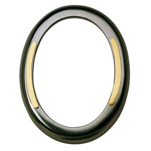 Cornice porta-foto ovale – Finitura mercurio con decorazione dorata – Linea Cotile – Bronzo