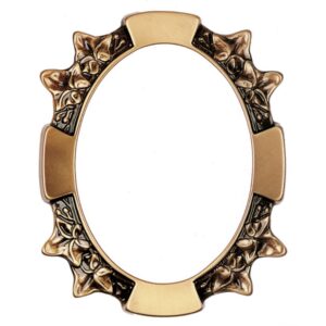 Cornice porta-foto ovale in bronzo – Linea Edera – Finitura Lucido