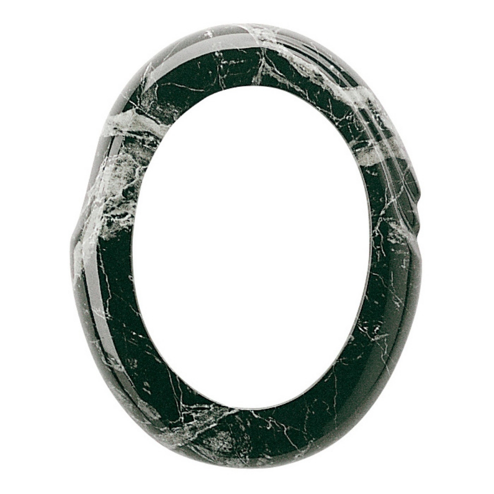 0000039 cornice porta foto ovale finitura marmo nero marquinia linea olla bronzo 1000