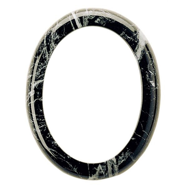 Cornice porta-foto ovale - Finitura marmo Nero Marquinia - Linea Cotile - Bronzo