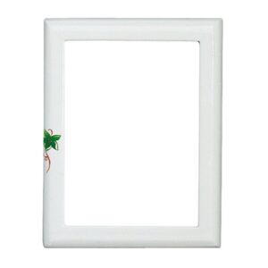 Cornice porta-foto rettangolare – Finitura bianca decorata – Linea Olpe – Bianco Edera – Bronzo
