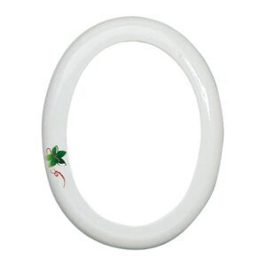 Cornice porta-foto ovale finitura bianca decorata – Linea Olpe – Bianco Edera