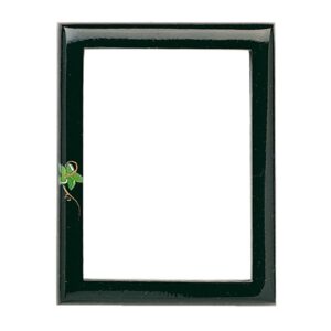 Cornice porta-foto rettangolare – Finitura nera decorata – Linea Olpe Nero Edera – Bronzo