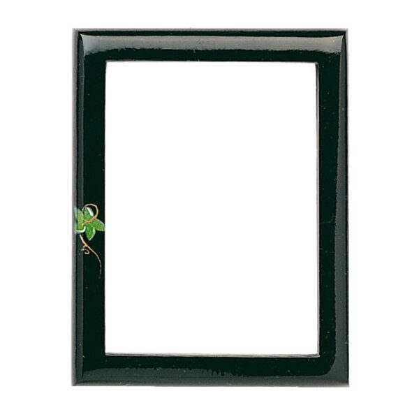 Cornice porta-foto rettangolare - Finitura nera decorata - Linea Olpe Nero Edera - Bronzo