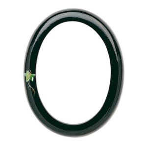 Cornice porta-foto ovale – Finitura nera decorata – Linea Olpe Edera – Bronzo