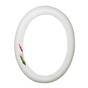 Cornice porta-foto ovale finitura bianca decorata – Linea Olpe – Bianco Anturium
