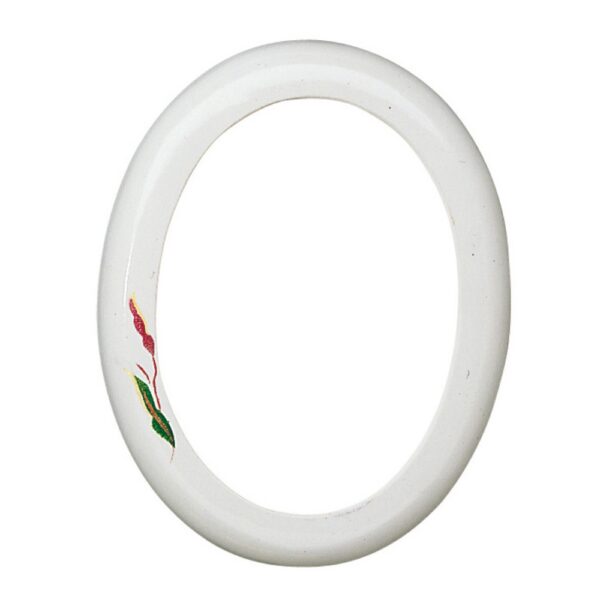 Cornice porta-foto ovale finitura bianca decorata - Linea Olpe - Bianco Anturium