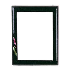Cornice porta-foto rettangolare – Finitura nera decorata – Linea Olpe Nero Anturium – Bronzo