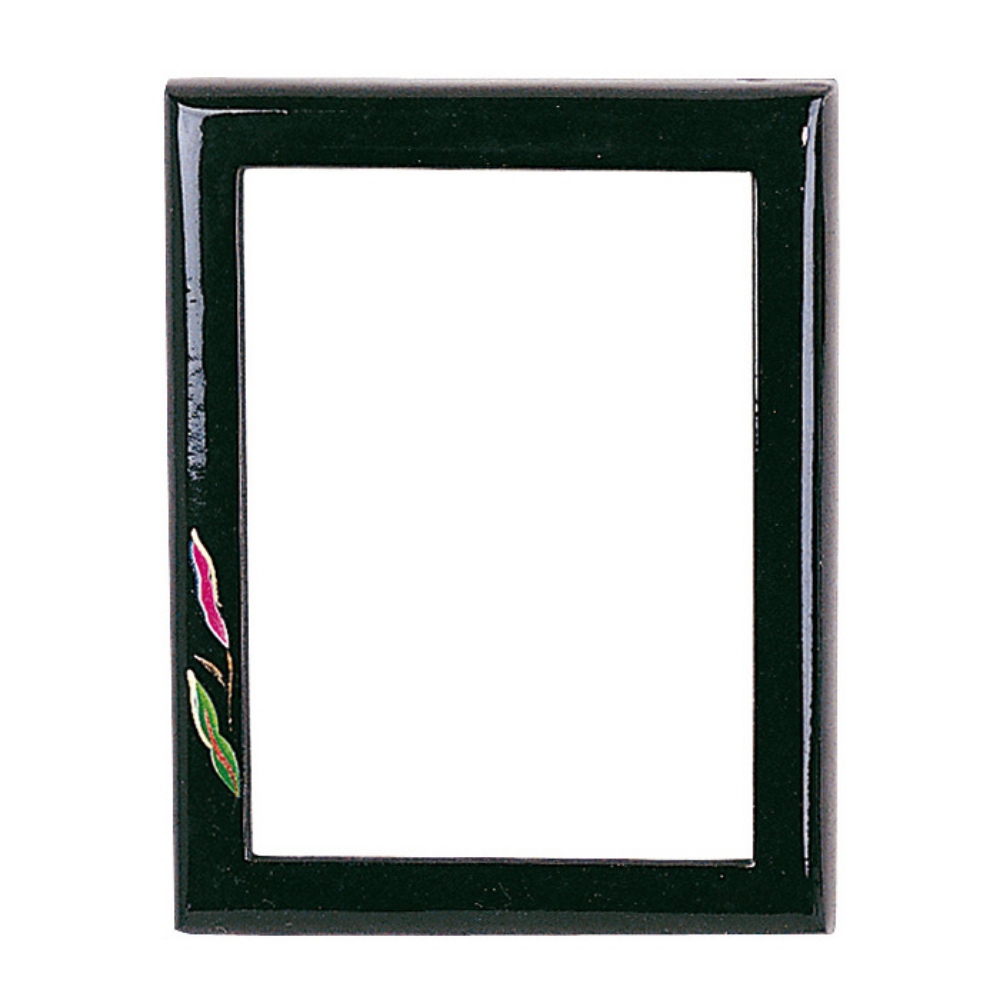 0000054 cornice in bronzo formato rettangolare finitura nera con decorazione floreale linea olpe nero anturi 1000