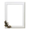 Cornice porta-foto rettangolare - Finitura bianca con decorazione colombe - Linea Olpe Bianco Volo - Bronzo