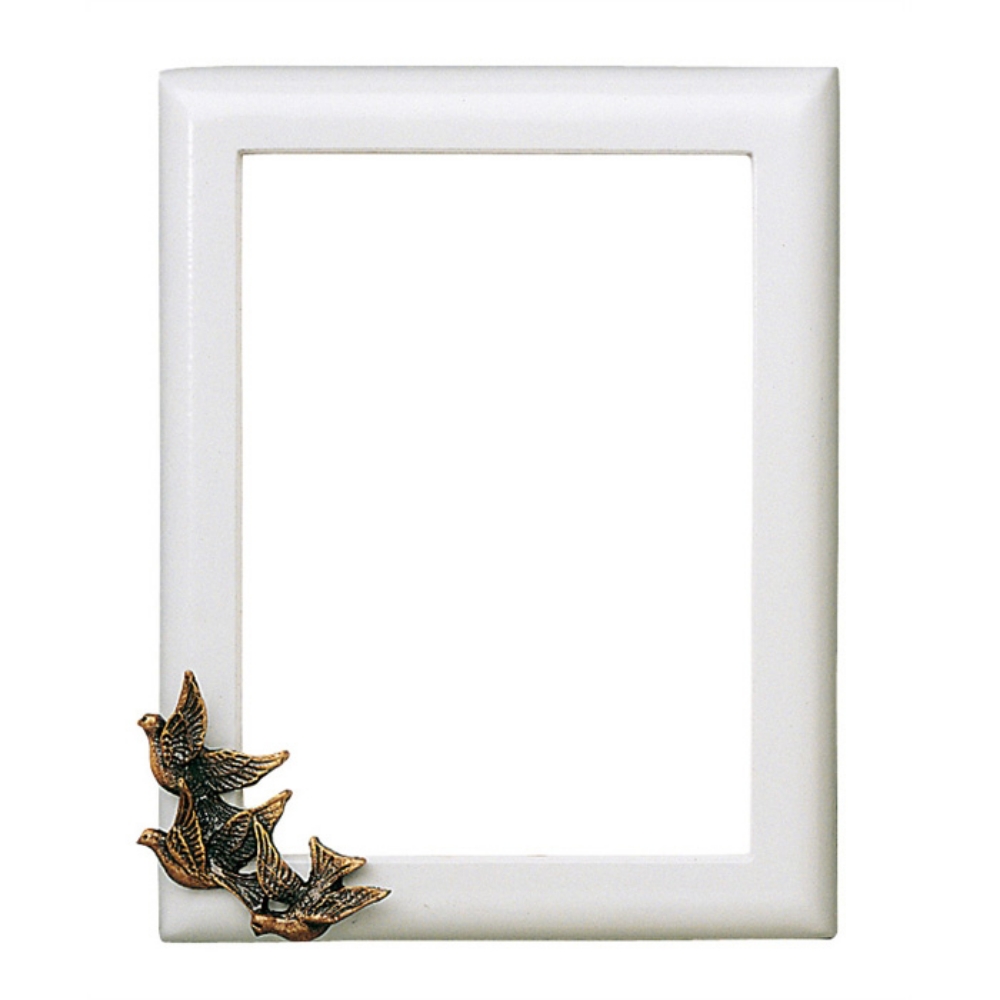 0000060 cornice rettangolare bianca con applicazione 1000