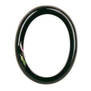 Cornice porta-foto ovale – Finitura nera decorata – Linea Olpe Anturium – Bronzo