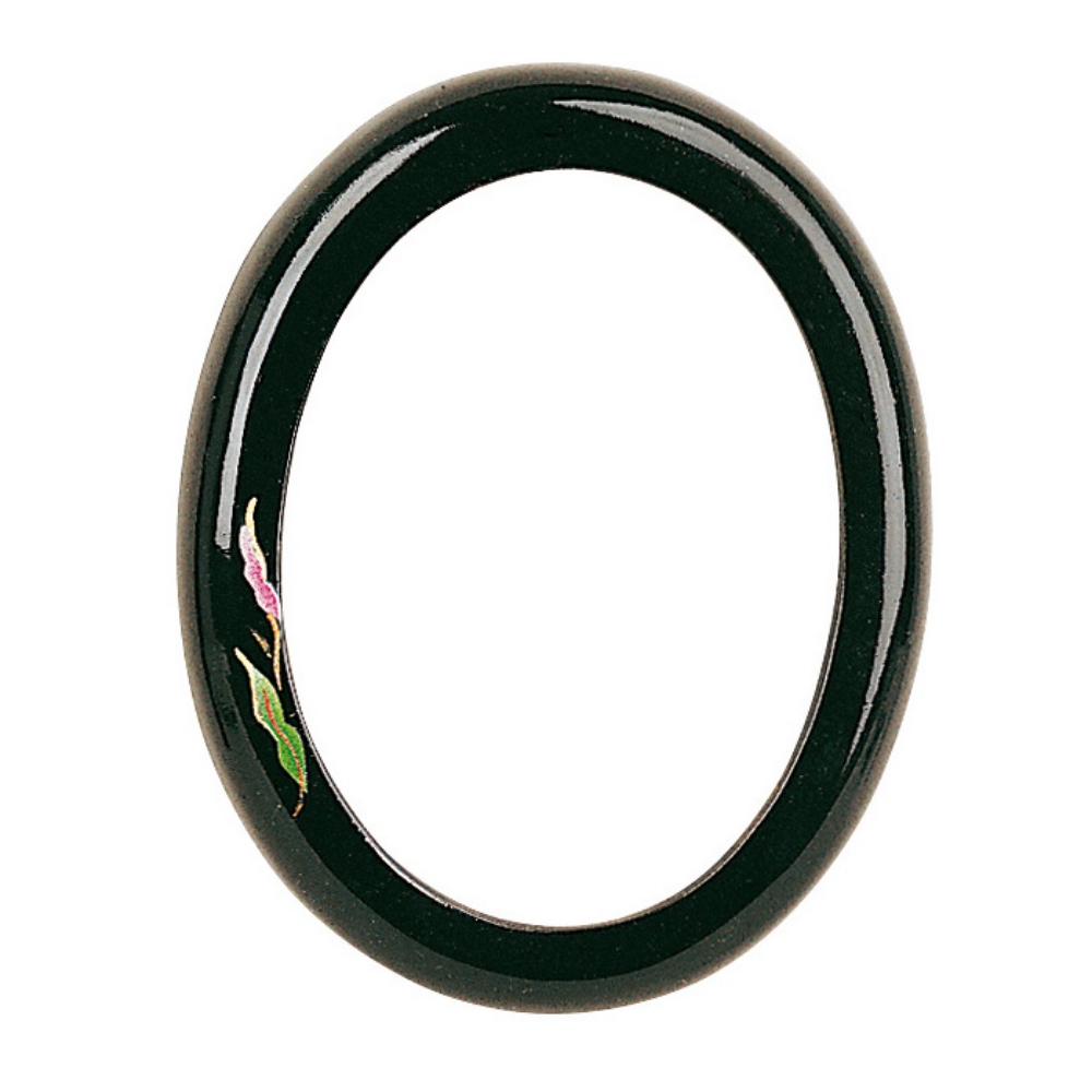0000077 cornice ovale nera con decoro 1000