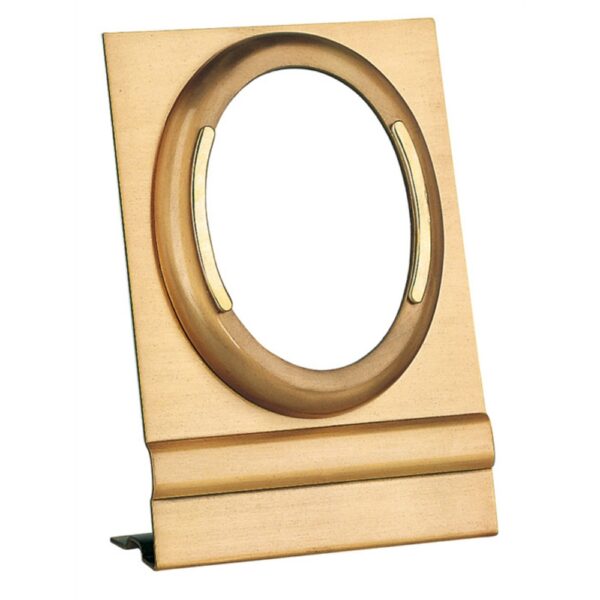 Cornice porta-foto ovale con decorazione in oro - Montaggio a terra - Linea Cotile - Bronzo