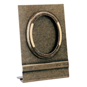 Cornice porta-foto ovale con decorazione bronzo – Finitura Glitter – Linea Cotile – Montaggio a terra – Bronzo