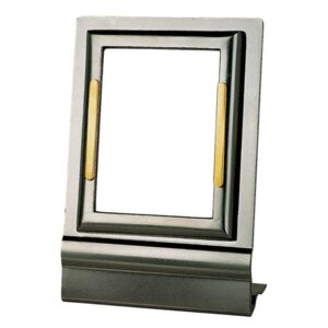Cornice porta-foto rettangolare – Finitura mercurio con decorazione dorata – Montaggio a terra – Linea Cotile – Bronzo