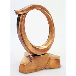 Cornice porta-foto ovale in bronzo – Montaggio a terra con basetta