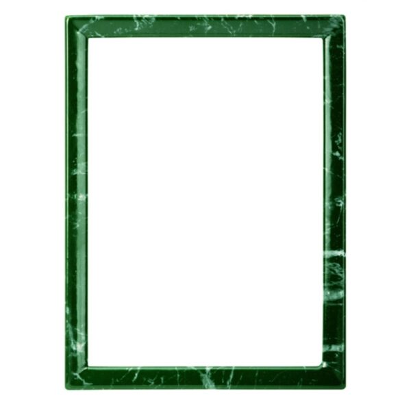 Cornice porta-foto rettangolare in bronzo - Finitura marmo Verde Guatemala - Bordo sottile
