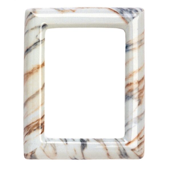 Cornice porta-foto rettangolare - Finitura marmo Apuania - Porcellana