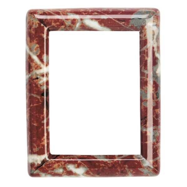 Cornice porta-foto rettangolare - Finitura marmo Rosso Francia - Porcellana
