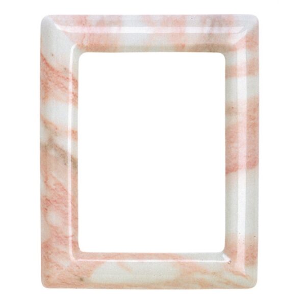 Cornice porta-foto rettangolare - Finitura marmo rosa - Porcellana
