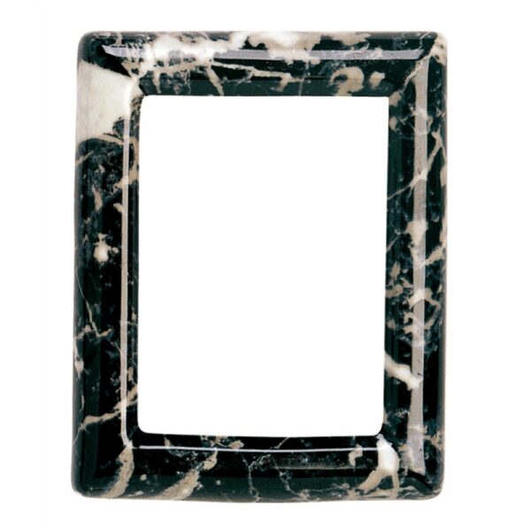 Cornice porta-foto rettangolare - Finitura marmo nero - Porcellana