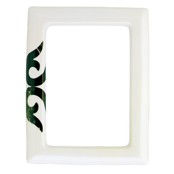 Cornice porta-foto rettangolare - Linea Liberty finitura marmo Verde Alpi - Porcellana