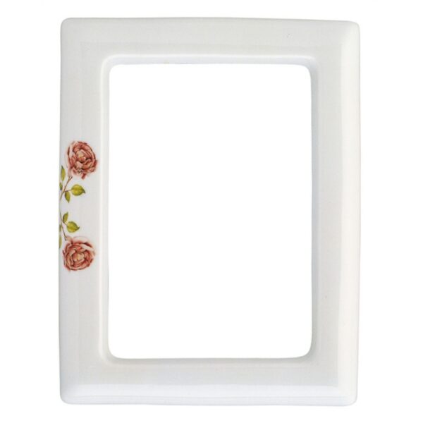 Cornice porta-foto rettangolare decorata con rose - Porcellana