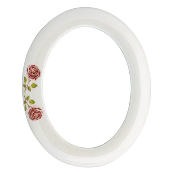 Cornice porta-foto ovale decorata con rose - Porcellana
