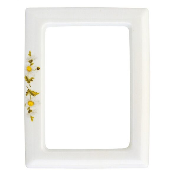 Cornice porta-foto rettangolare decorata con margherite - Porcellana