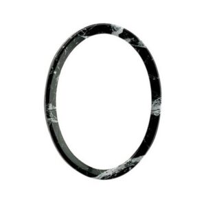 Cornice porta-foto ovale in bronzo – Finitura marmo Nero Marquinia – Bordo sottile