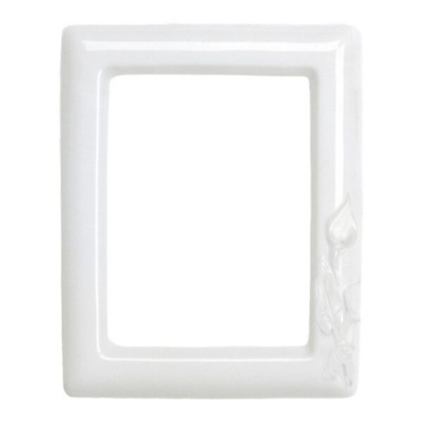 Cornice porta-foto rettangolare decorata con calle - Linea Calle bianco - Porcellana