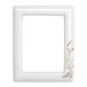 Cornice porta-foto rettangolare decorata con calle filo oro – Porcellana