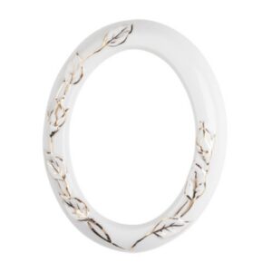 Cornice porta-foto ovale decorata tralci di rose – Linea filo oro – Porcellana