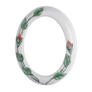 Cornice porta-foto ovale decorata tralci di rose – Linea filo rosso – Porcellana