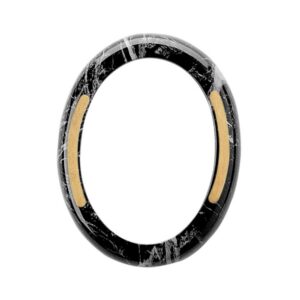 Cornice porta-foto ovale – Finitura marmo Nero Marquinia con decorazione bronzo – Linea Cotile – Bronzo