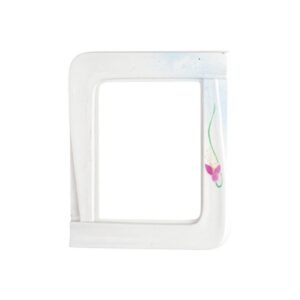 Cornice porta-foto rettangolare bianca decorata con iris – Linea Idria Iris – Bronzo