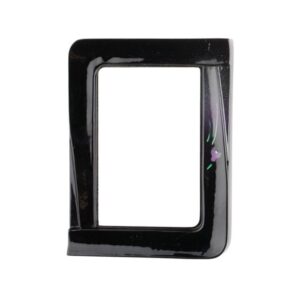 Cornice porta-foto rettangolare nera decorata con iris – Linea Idria Iris – Bronzo