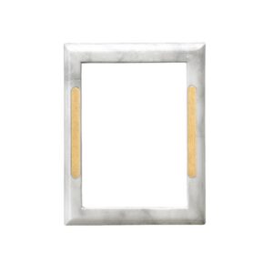 Cornice porta-foto rettangolare – Finitura marmo Carrara con decorazione bronzo – Linea Cotile – Bronzo