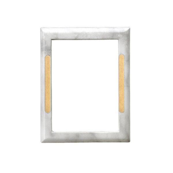 Cornice porta-foto rettangolare - Finitura marmo Carrara con decorazione bronzo - Linea Cotile - Bronzo