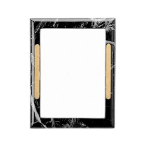 Cornice porta-foto rettangolare – Finitura marmo Nero Marquinia con decorazione bronzo – Linea Cotile – Bronzo
