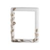 Cornice porta-foto rettangolare decorata - Finitura bianco - Linea Meg - Bronzo Shell Moulding