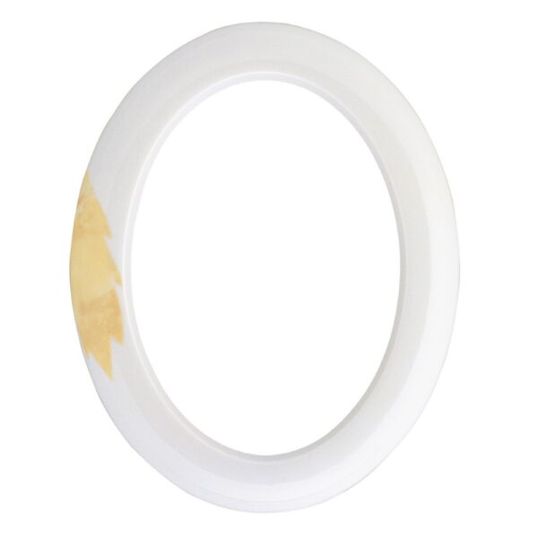 Cornice porta-foto ovale decorata con foglie - Porcellana