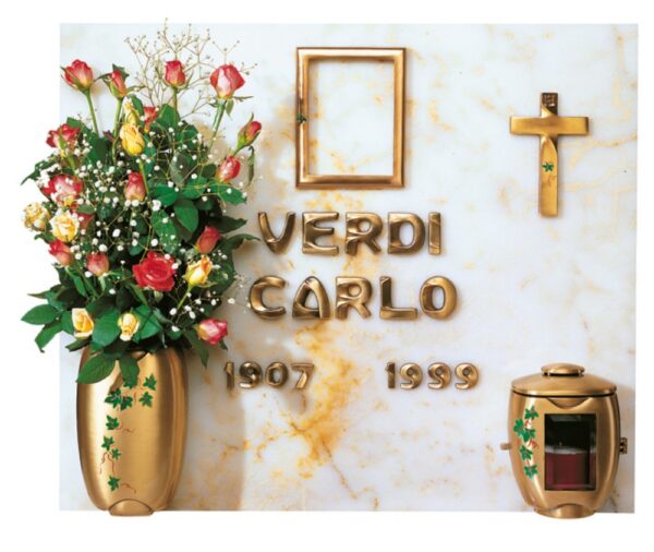 Cornice porta-foto rettangolare decorata - Linea Olpe Edera - Bronzo - immagine 2