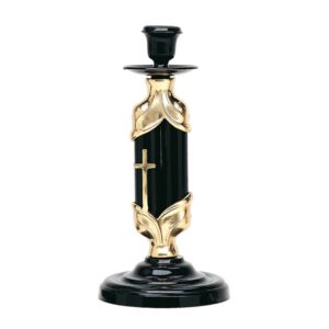 Candelabro in bronzo finitura color nero con finiture dorate