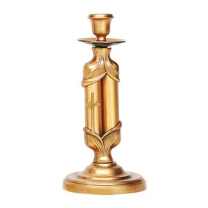 Candelabro in bronzo dorato con croce