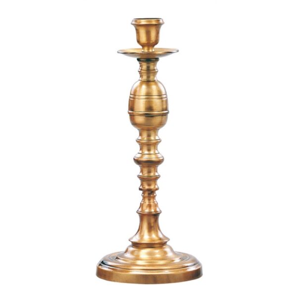 Candelabro alto in bronzo dorato